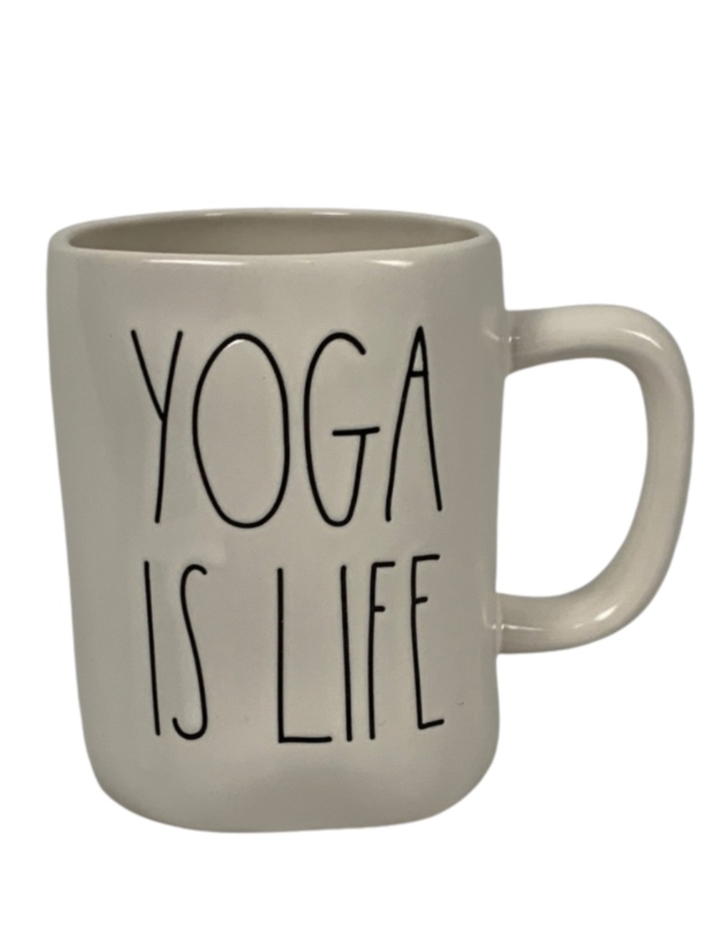 Rae Dunn Matte Cream 'Yoga Is Life' Mug 16oz